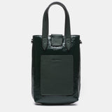 Patent leather handbag in green