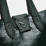 Patent leather handbag in green