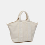 Bolso shopper pequeño en materiales reciclados en beige