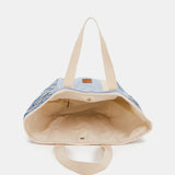 Bolsa de playa con estampado a rayas en azul