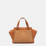 Small handbag in cognac recycled materials