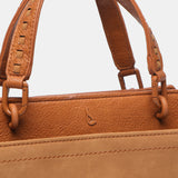 Small handbag in cognac recycled materials
