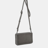 Shoulder bag in grey recycled materials