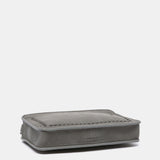 Shoulder bag in grey recycled materials