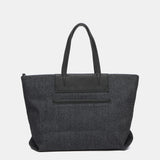 Small shopper bag in black jeans fabric