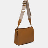 Camel recycled material shoulder bag