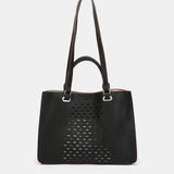 Bolso de mano troquelado en materiales reciclados negro