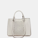 Bolso de mano troquelado en materiales reciclados blanco