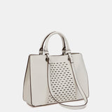 Bolso de mano troquelado en materiales reciclados blanco