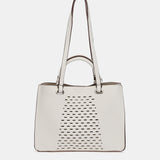 Bolso de mano troquelado en materiales reciclados blanco