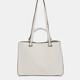 Bolso de mano troquelado en materiales reciclados blanco