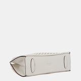 Bolso de mano troquelado en materiales reciclados blanco