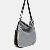 Tasche - Rucksack aus grauem Recyclingmaterial.