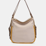 Tasche - Rucksack aus recyceltem beigem Material.