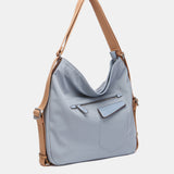 Tasche - Rucksack aus recyceltem blauen Material.