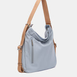 Tasche - Rucksack aus recyceltem blauen Material.