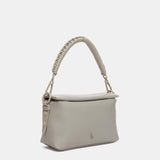 Shoulder bag in grey recycled materials