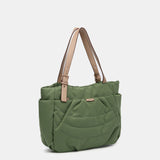 Shopper bag in recycled and quilted materials, green