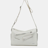 Crossbody bag in beige recycled materials