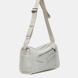 Crossbody bag in beige recycled materials