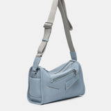 Shoulder bag in recycled materials, blue