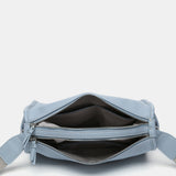 Shoulder bag in recycled materials, blue