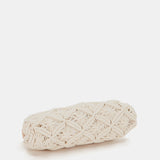 Beige macrame clutch