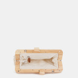 Beige macrame clutch