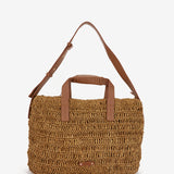 Camel raffia bag