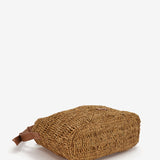 Camel raffia bag