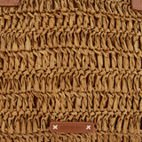 Camel raffia bag