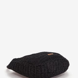 Raffia shoulder bag in black