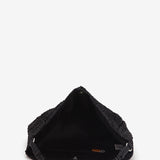 Raffia shoulder bag in black
