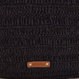 Raffia shoulder bag in black