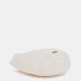 White raffia shoulder bag