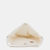 White raffia shoulder bag