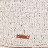 White raffia shoulder bag