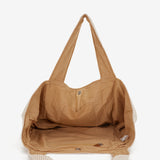 Camel print beach bag