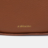 Shoulder bag in cognac recycled materials