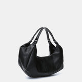 Black handbag made of recycled materials