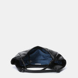 Black handbag made of recycled materials