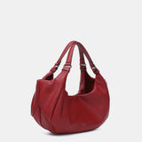 Red recycled materials handbag