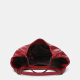 Red recycled materials handbag