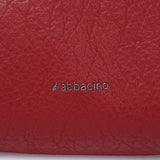 Red recycled materials handbag