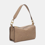Crossbody bag in beige recycled materials