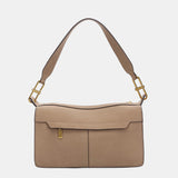 Crossbody bag in beige recycled materials