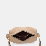 Crossbody bag in beige recycled materials