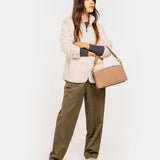 Crossbody bag in beige recycled materials