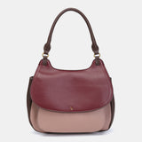 Bolso de hombro en materiales reciclados burdeos