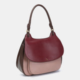 Bolso de hombro en materiales reciclados burdeos